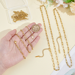 4Pcs 4 Sizes 304 Stainless Steel Paperclip Chain Necklaces&nbsp;NJEW-GA00001