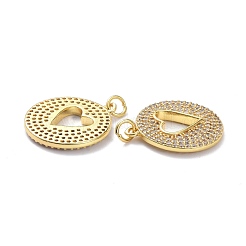 Brass Micro Pave Clear Cubic Zirconia Pendants&nbsp;ZIRC-L100-124G