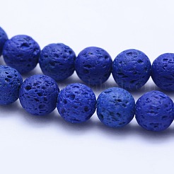 Natural Lava Rock Beads Strands&nbsp;G-F531-10mm-G