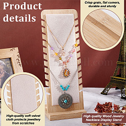 Bamboo Wood Jewelry Collection Necklace Display Stand&nbsp;ODIS-WH0005-06