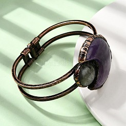 Natural Amethyst & Labradorite Bangles for Women&nbsp;BJEW-A043-01R-03