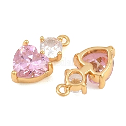 Brass Pave Cubic Zirconia Pendants&nbsp;CU-CBA7392-02G-01