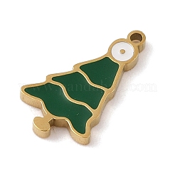 Christmas Theme Ion Plating(IP) 304 Stainless Steel Enamel Charms&nbsp;STAS-Z083-08G-04