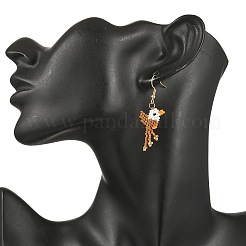 5 Pairs 304 Stainless Steel MIYUKI Glass Seed Beads Bird Dangle Earrings&nbsp;EJEW-MZ00555