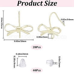 28Pcs Bowknot Shape Brass Earring Hook&nbsp;DIY-SP0001-06G