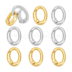 12Pcs 2 Colors Rack Plating Brass Spring Gate Rings&nbsp;KK-PH0013-96
