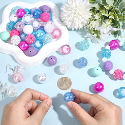 Round Resin Rhinestone & Acrylic & ABS Plastic Imitation Pearl Beads Findings Kits&nbsp;RESI-PA0001-42