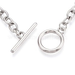 201 Stainless Steel Cable Chain Bracelets for Men Women&nbsp;BJEW-N036-01P