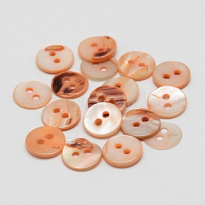 2-Hole Shell Flat Round Buttons&nbsp;SHEL-P012-16-1
