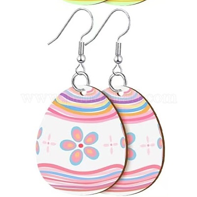 Printed Easter Acrylic Dangle Earrings&nbsp;FS-WG616F7-02-1
