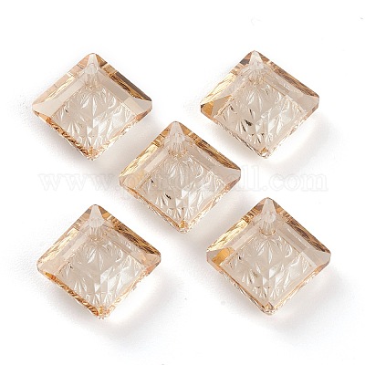 Embossed Glass Rhinestone Pendants&nbsp;GLAA-J101-03A-001GS-1