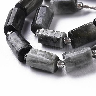 Natural Hawk's Eye Beads Strands&nbsp;G-S345-8x11-009-1