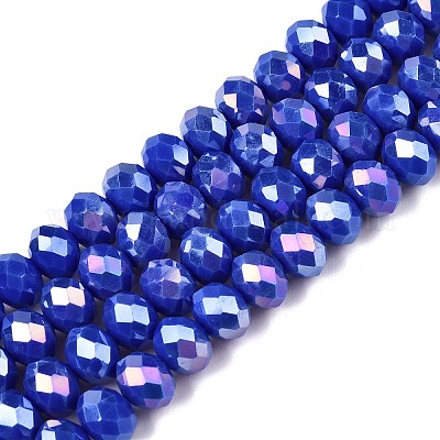 Electroplate Glass Beads Strands&nbsp;EGLA-A044-P8mm-B32-1