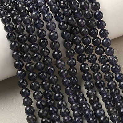 Natural Cordierite/Iolite/Dichroite Beads Strands&nbsp;G-P132-14-6mm-1