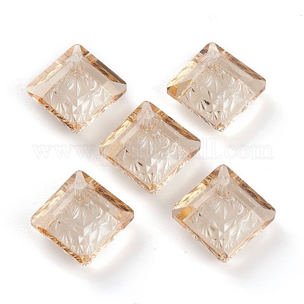 Embossed Glass Rhinestone Pendants GLAA-J101-03A-001GS-1