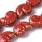 Ocean Series Handmade Porcelain Beads, Conch, Red, 20.5~21x16.5~17x8~8.5mm, Hole: 2mm, about 18pcs/strand, 14.02''~14.06''(35.6~35.7cm)