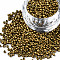 12/0 Glass Seed Beads, Baking Paint, Round Hole, Round, Olive, 2~3x1.5~2mm, Hole: 0.8mm, about 450g/Pound