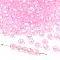 Eco-Friendly Transparent Acrylic Beads, Faceted, Round, AB Color, Pink, 6mm, Hole: 1mm, about 5000pcs/500g
