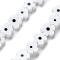 Handmade Millefiori Lampwork Beads Strands, Flower, White, 7.5~8.5x7.5~8.5x3~3.5mm, Hole: 0.8mm, about 50pcs/strand, 15.75~15.94 inch(40~40.5cm)