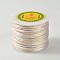 Round Polyester Braided Cords, with Metallic Thread, White, 2mm, about 109.36 yards(100m)/roll