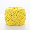 Soft Crocheting Polyester Yarn, Thick Knitting Yarn for Scarf, Bag, Cushion Making, Yellow, 6mm, about 100m/skein