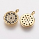 Brass Micro Pave Cubic Zirconia Charms&nbsp;ZIRC-G133-03G-2