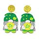 Saint Patrick's Day Sparkling Acrylic Dangle Stud Earrings&nbsp;EJEW-P243-A05-1