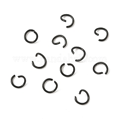 304 Stainless Steel Open Jump Rings, Round, Black, 6x0.8mm, 20 Gauge, Inner Diameter: 4.5mm