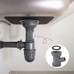 PP Plastic 3-way Y-shaped Sink Drain Pipe Adapter with Washer&nbsp;AJEW-WH0410-42