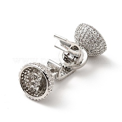 Brass Micro Pave Clear Cubic Zirconia Fold Over Clasps&nbsp;KK-G414-09P