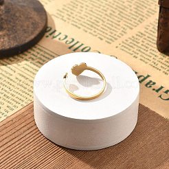 304 Stainless Steel Rhinestone Open Cuff Ring for Women&nbsp;RJEW-F169-01G-06
