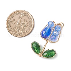 Electroplate Glass Pendants&nbsp;PALLOY-TA00357-02