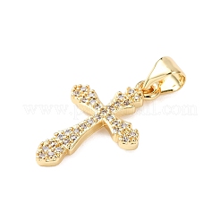 Brass Micro Pave Cubic Zirconia Pendants&nbsp;KK-C162-104G