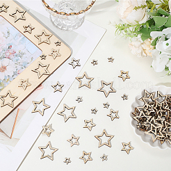 500Pcs 3 Styles Unfinished Wood Hollow Chips&nbsp;WOOD-SP0001-44