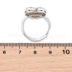 Brass Micro Pave Cubic Zirconia Adjustable Ring Components&nbsp;KK-CBAC351-03P