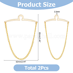2Pcs 2 Colors Brass Button Attachment Tie Clips&nbsp;AJEW-HS0001-13B