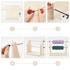2 Spools Solid Wooden Thread Rack&nbsp;AJEW-WH0323-60