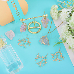 8Pcs Brass Leaf Pendants&nbsp;KK-CA0002-79