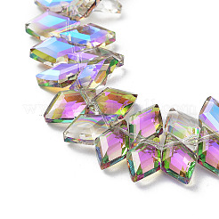 Electroplate Rhombus Glass Beads Strands&nbsp;EGLA-A036-12A-FR02