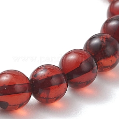 Natural Amber Round Beads Stretch Bracelets for Women Men&nbsp;BJEW-JB13378