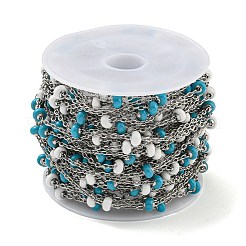 304 Stainless Steel Enamel Link Chains&nbsp;AJEW-Z028-09P-10