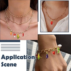 20Pcs 10 Styles Alloy Enamel Pendants&nbsp;ENAM-CJ0007-20
