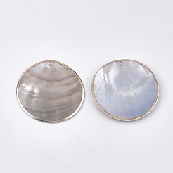 Electroplate Black Lip Shell Pendants&nbsp;SHEL-S274-87-A