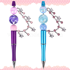 2Pcs 2 Colors Brass Burgundy Rhinestone European Safety Chains with Charms&nbsp;KK-BM0001-03