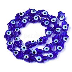 Handmade Evil Eye Lampwork Beads Strands&nbsp;LAMP-WH0006-06E