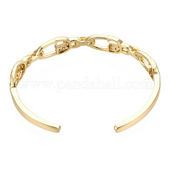 Clear Cubic Zirconia Safety Pin Open Cuff Bangle&nbsp;BJEW-N014-024