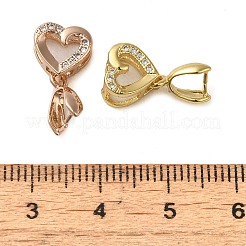 Rack Plating Brass Micro Pave Clear Cubic Zirconia Ice Pick Pinch Bails&nbsp;KK-K340-08