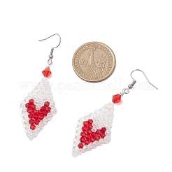 304 Stainless Steel Rhombus Dangle Earrings&nbsp;EJEW-MZ00618