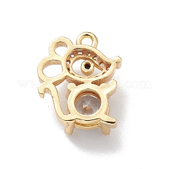 Rack Plating Brass Micro Pave Cubic Zirconia Charms&nbsp;KK-P231-01G