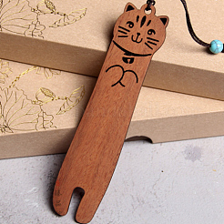 4Pcs 4 Styles Wood Bookmarks&nbsp;AJEW-DR0001-35
